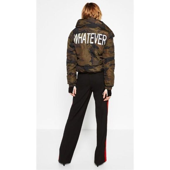 Zara Rare Camo WHATEVER Puffer Jacket size L / Pristine - Picture 2 of 13